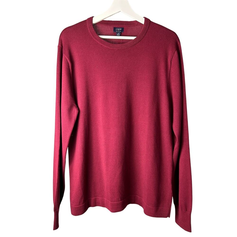 J.Crew Sweater Womens Medium AZ229 Maroon‎ 100% Cotton Classic Simple NWT